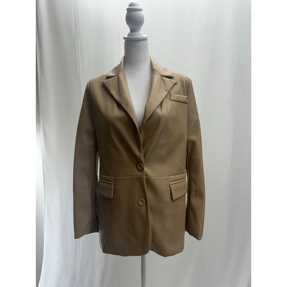 Dolan Tan Faux leather Jacket Blazer XXS NWTS - Picture 1 of 4